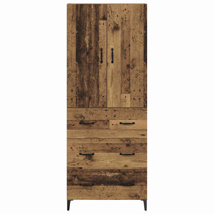 Highboard met lade Oud Hout 69,5 x 34 x 180 cm Bewerkt hout
