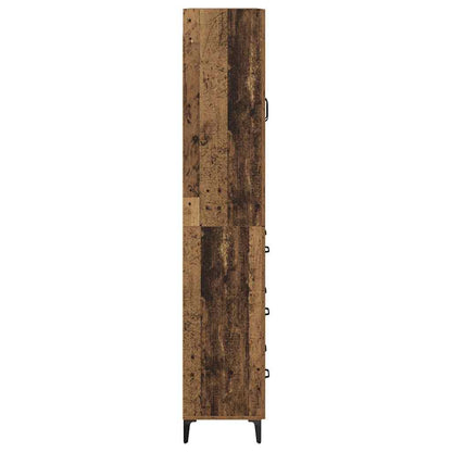 Highboard met lade Oud Hout 69,5 x 34 x 180 cm Bewerkt hout