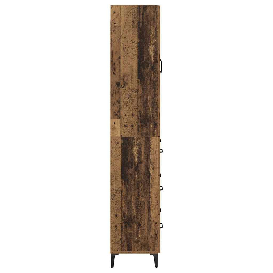 Highboard met lade Oud Hout 69,5 x 34 x 180 cm Bewerkt hout