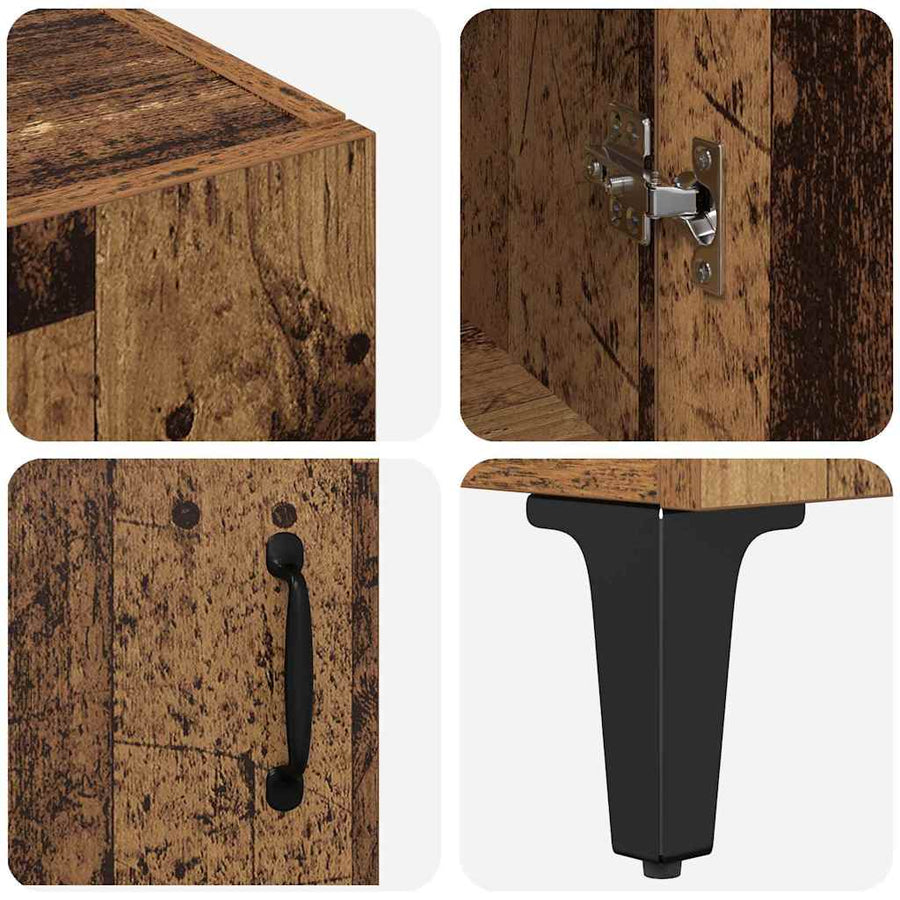 Highboard Oud Hout 69,5 x 34 x 180 cm Bewerkt hout