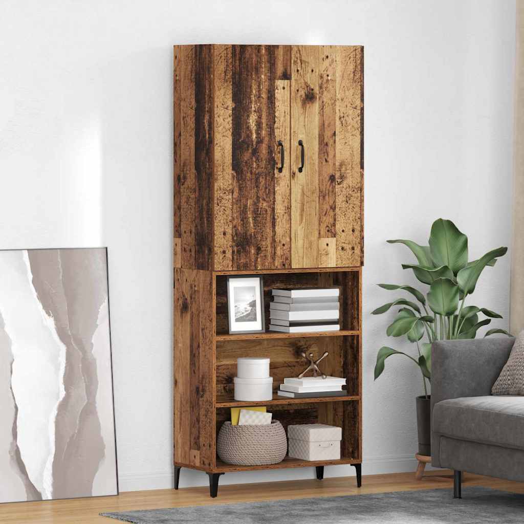 Highboard Oud Hout 69,5 x 34 x 180 cm Bewerkt hout