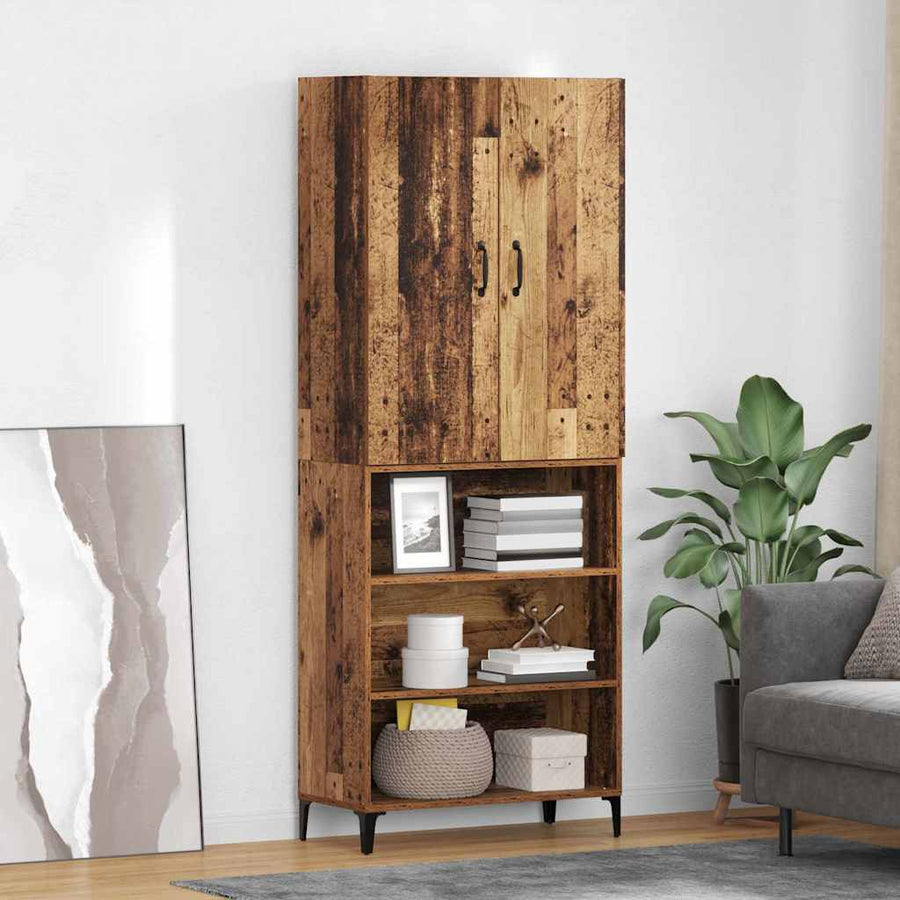 Highboard Oud Hout 69,5 x 34 x 180 cm Bewerkt hout