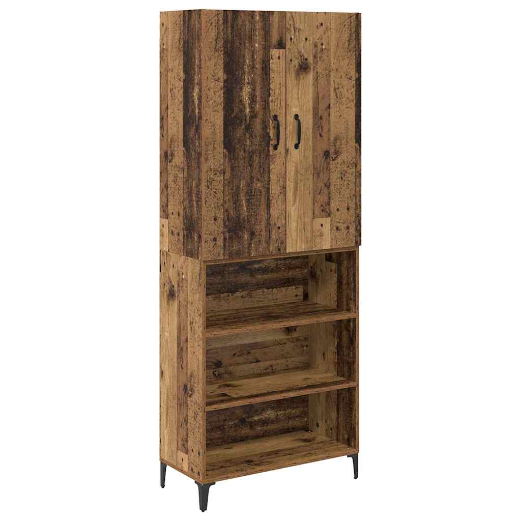 Highboard Oud Hout 69,5 x 34 x 180 cm Bewerkt hout