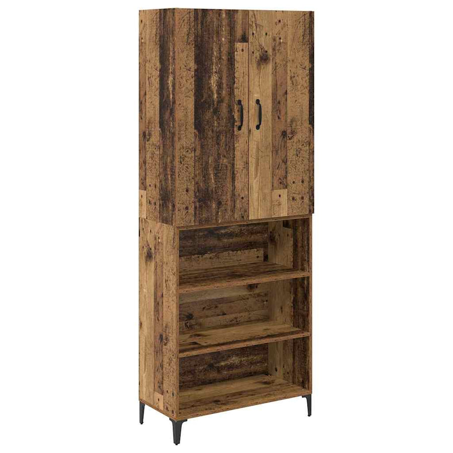 Highboard Oud Hout 69,5 x 34 x 180 cm Bewerkt hout