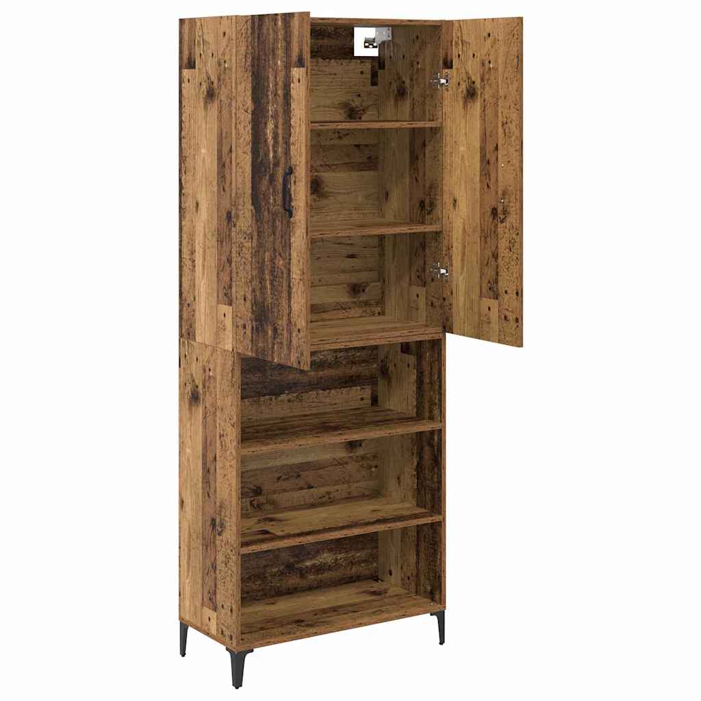 Highboard Oud Hout 69,5 x 34 x 180 cm Bewerkt hout