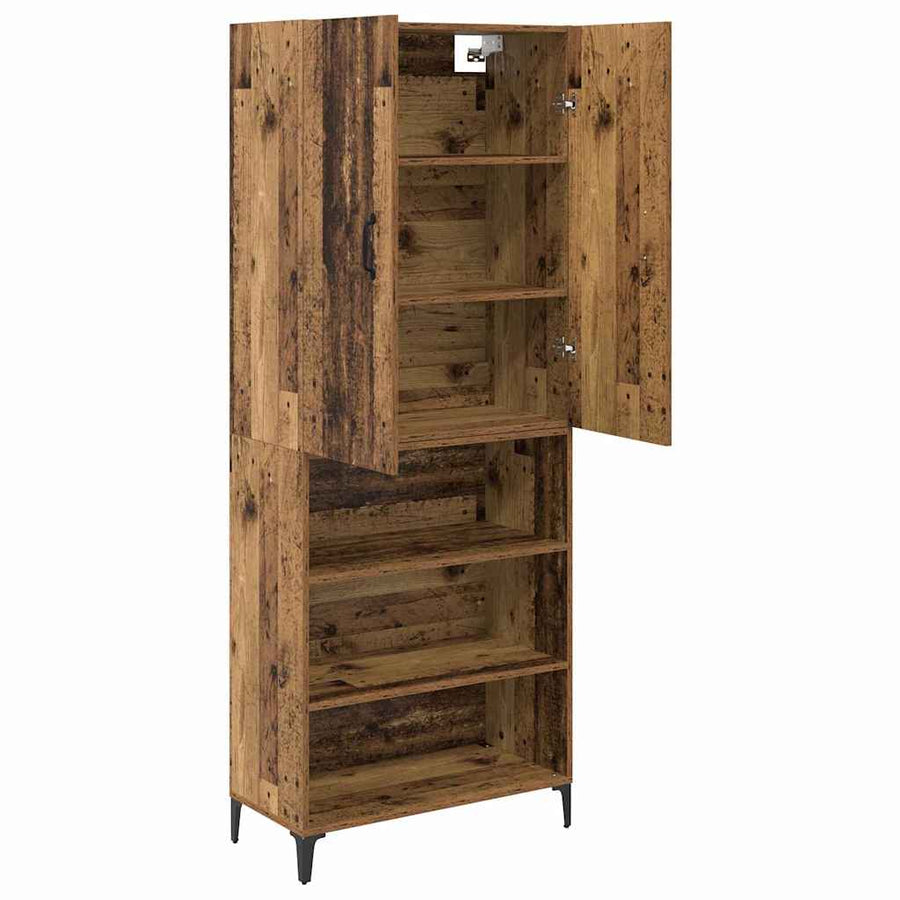 Highboard Oud Hout 69,5 x 34 x 180 cm Bewerkt hout
