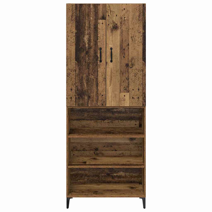 Highboard Oud Hout 69,5 x 34 x 180 cm Bewerkt hout