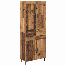 Hoge kast met lade 2 pcs Oud Hout Geengineerd Hout en Glas