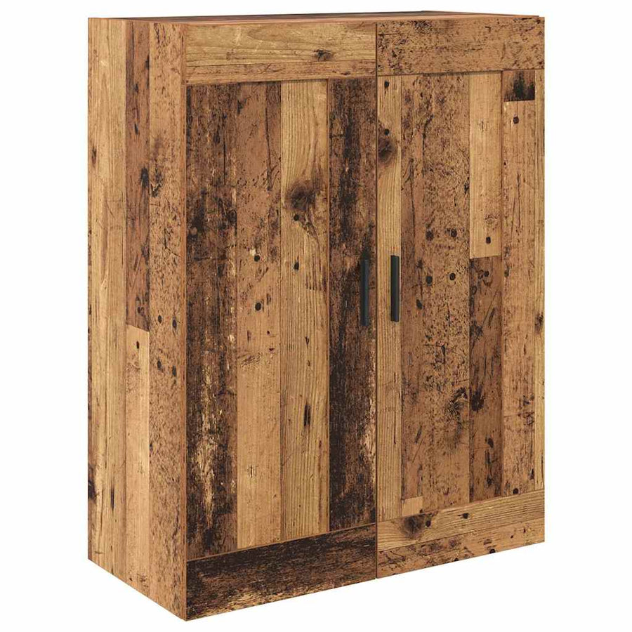 Hoge kast met lade 2 pcs Oud Hout Geengineerd Hout en Glas