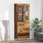 Tall cabinet with drawer 2 pcs Old Wood Treated wood