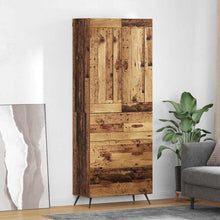 Highboard met lade Oud Hout 69,5 x 34 x 180 cm Bewerkt hout