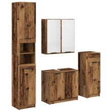 Badkamermeubelset met lade met plank 4 pcs Oudhout Bewerkt hout