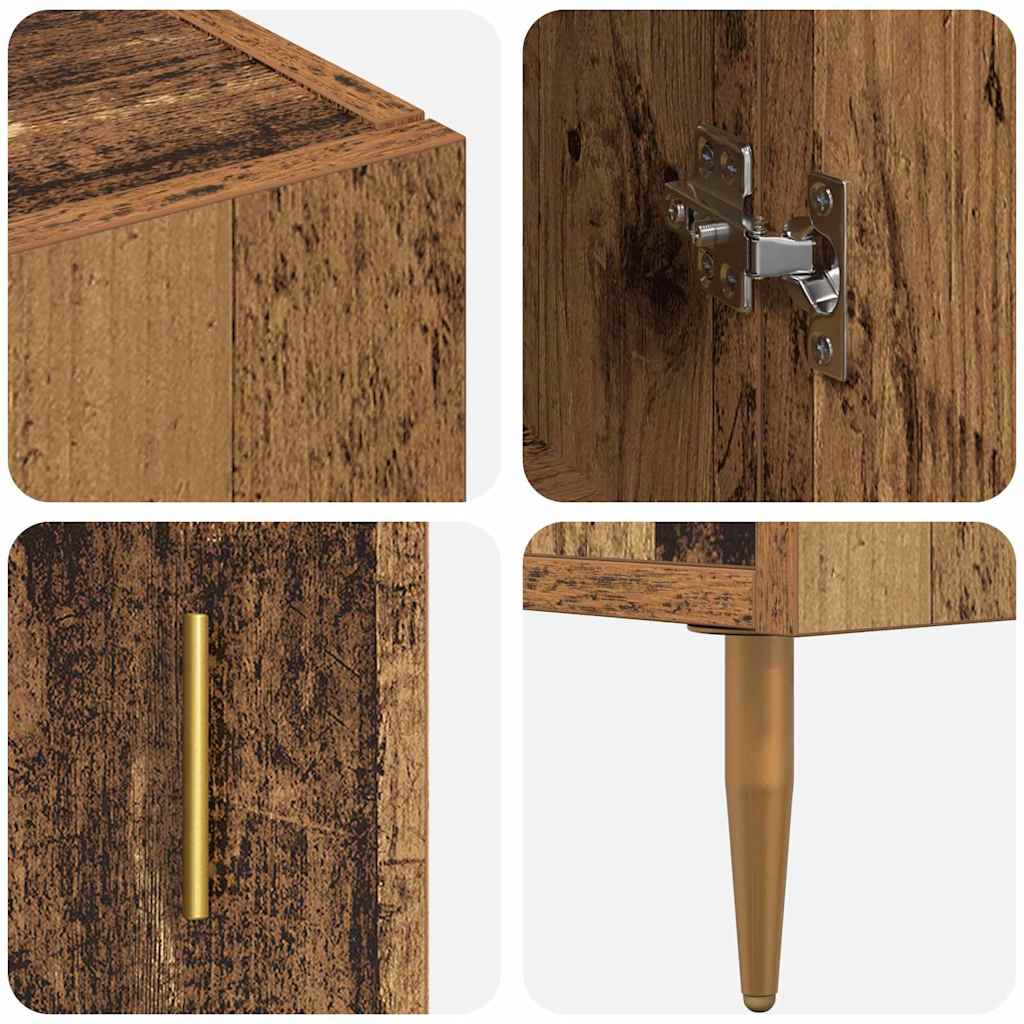 Highboard Oud Hout 69,5 x 34 x 180 cm Bewerkt hout