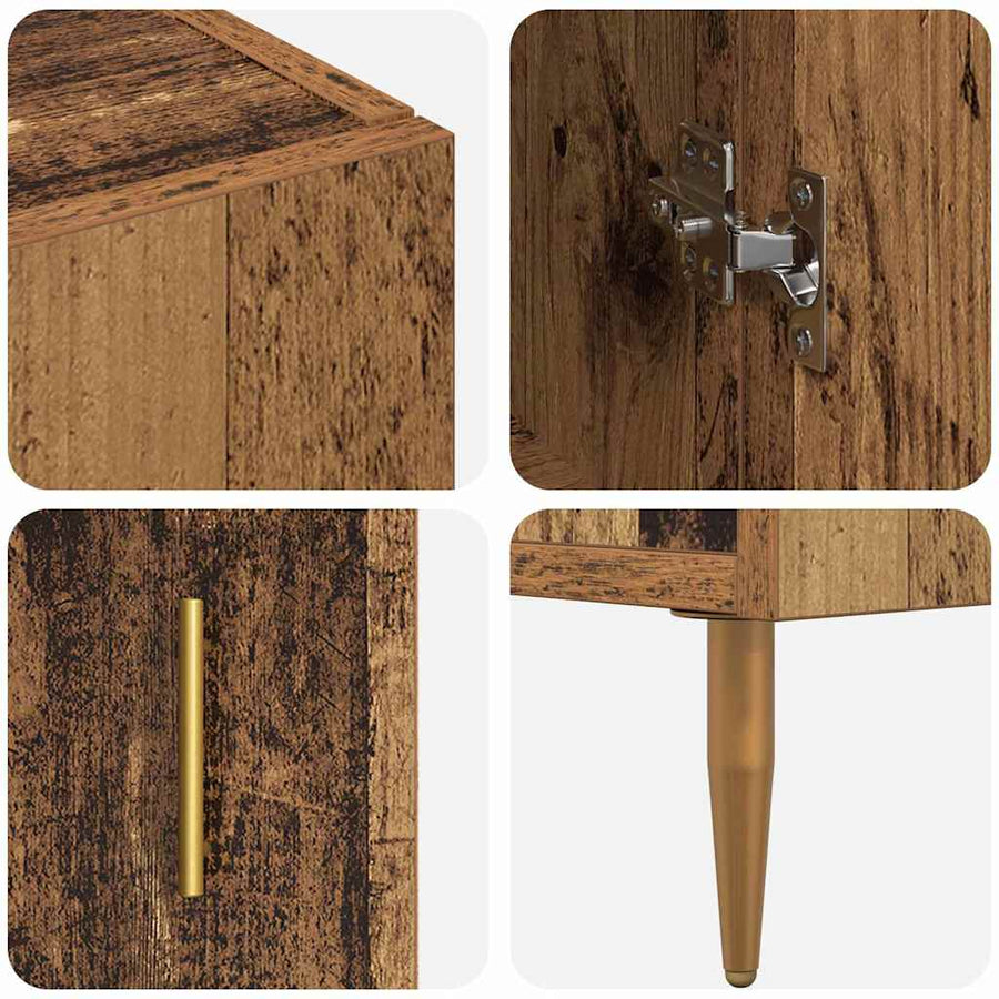 Highboard Oud Hout 69,5 x 34 x 180 cm Bewerkt hout