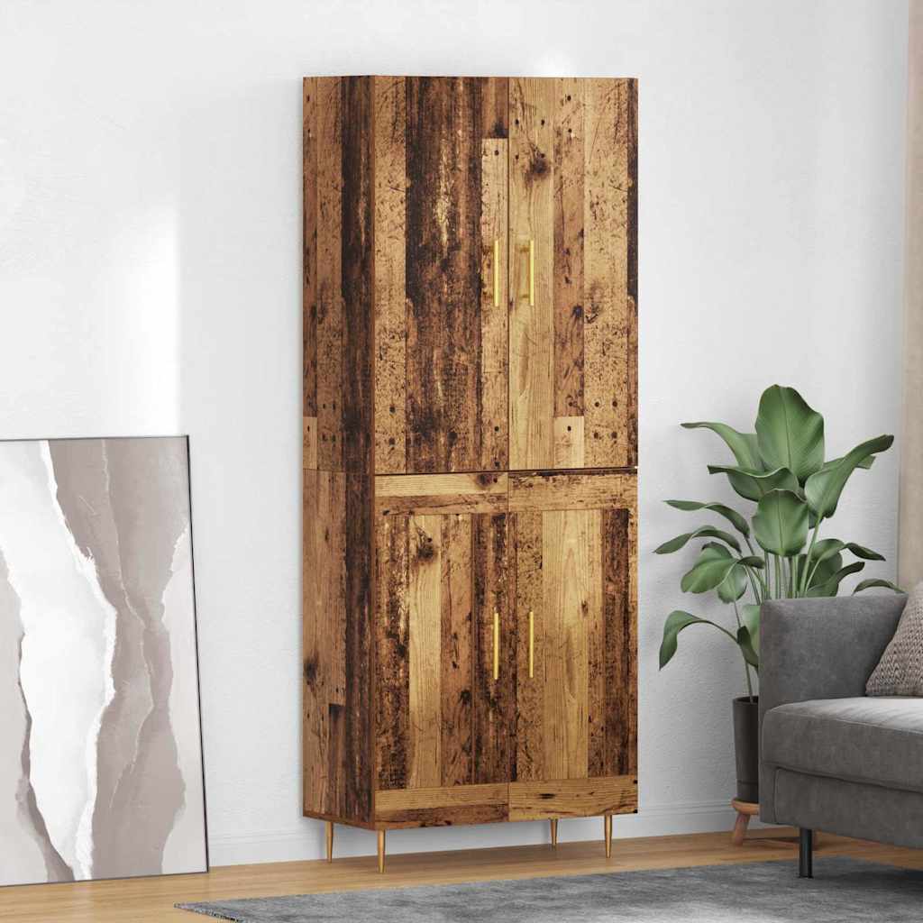 Highboard Oud Hout 69,5 x 34 x 180 cm Bewerkt hout