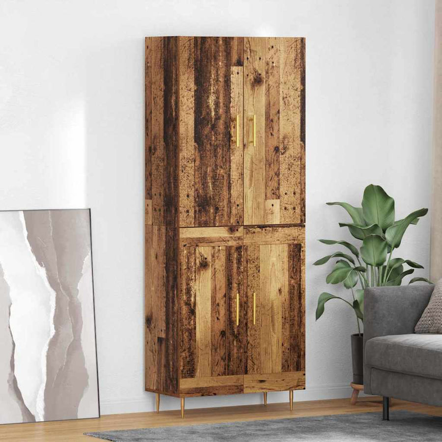 Highboard Oud Hout 69,5 x 34 x 180 cm Bewerkt hout