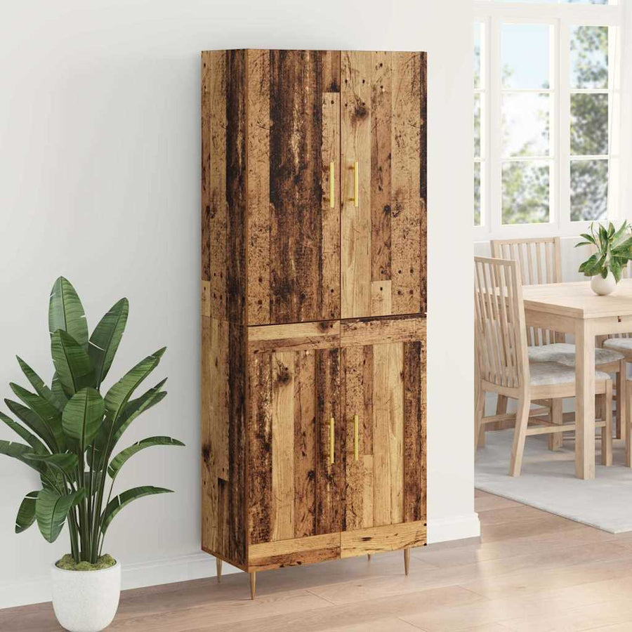 Highboard Oud Hout 69,5 x 34 x 180 cm Bewerkt hout