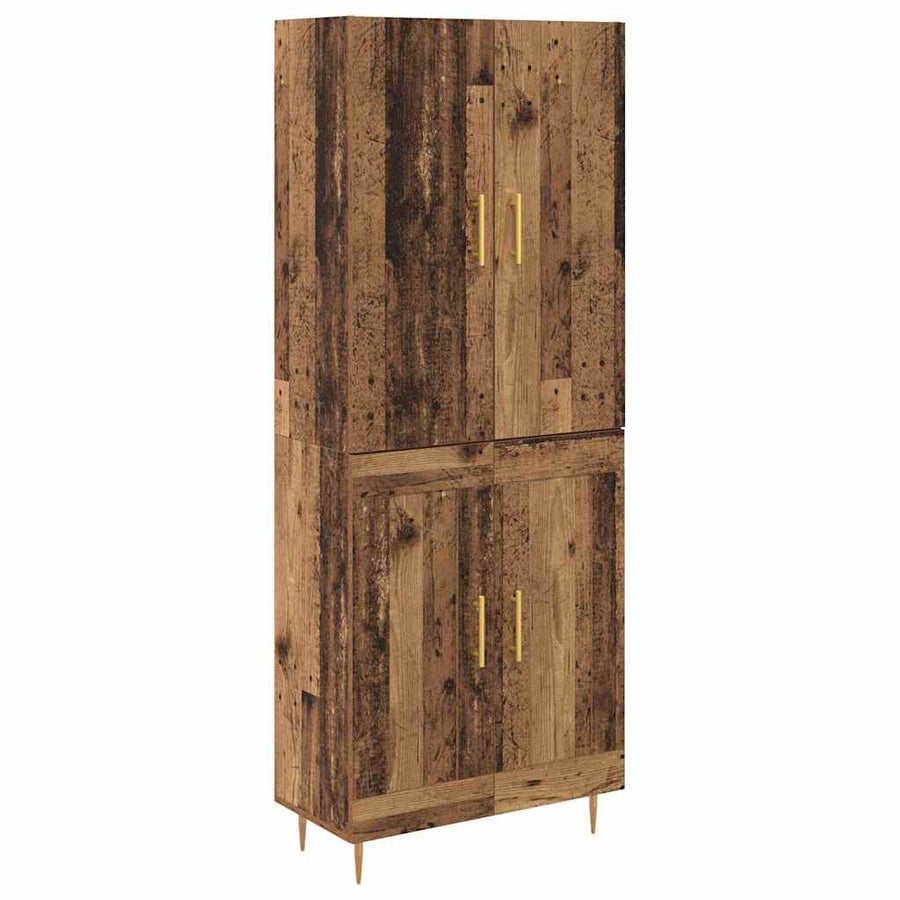 Highboard Oud Hout 69,5 x 34 x 180 cm Bewerkt hout