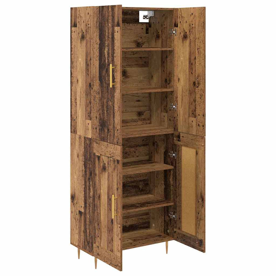 Highboard Oud Hout 69,5 x 34 x 180 cm Bewerkt hout
