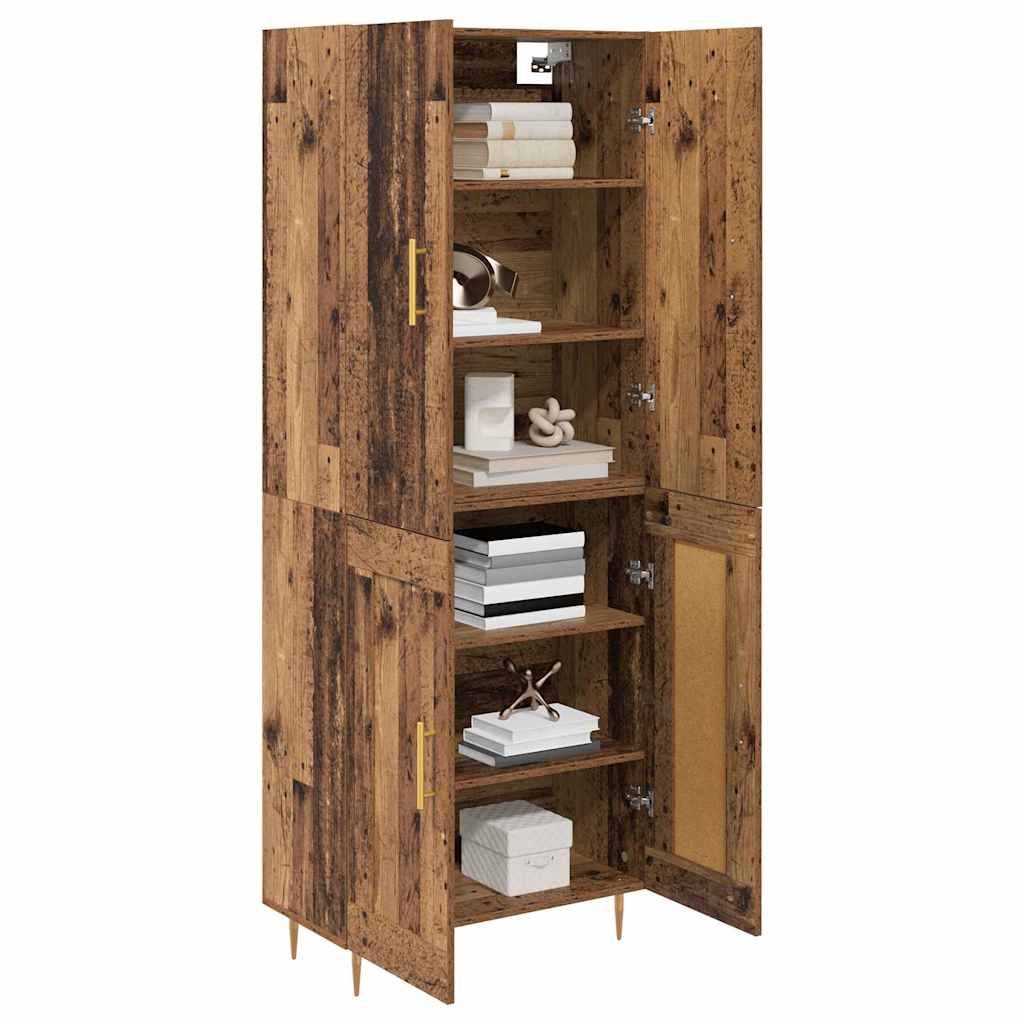 Highboard Oud Hout 69,5 x 34 x 180 cm Bewerkt hout