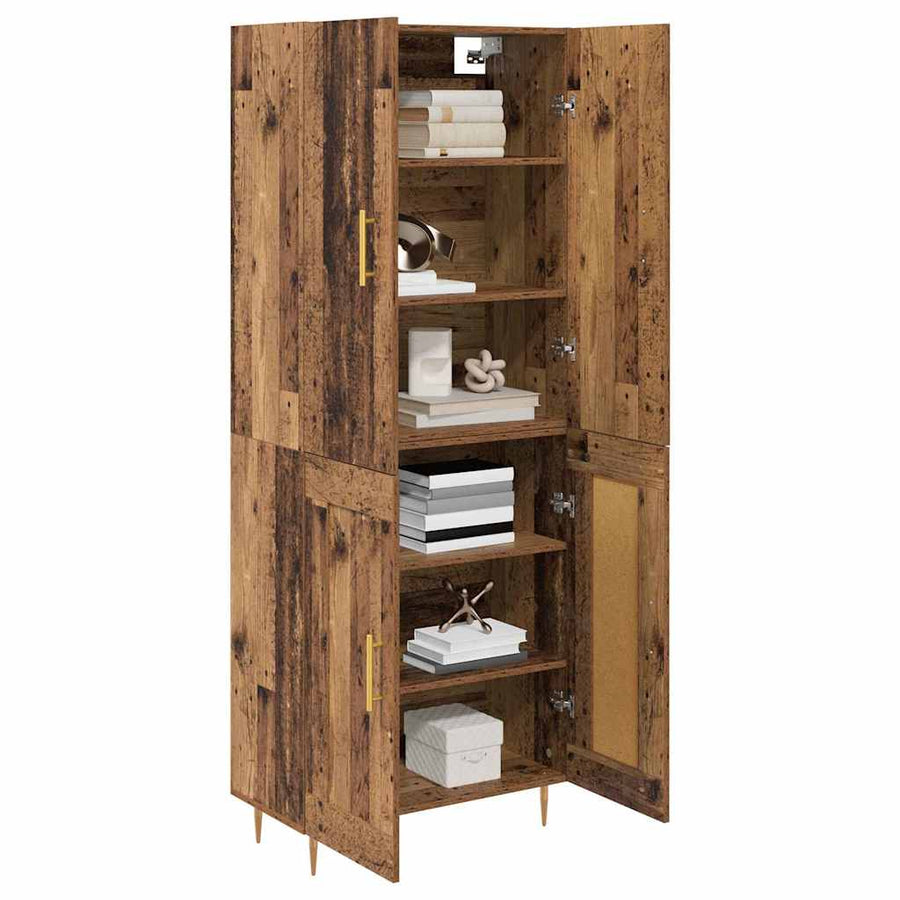 Highboard Oud Hout 69,5 x 34 x 180 cm Bewerkt hout