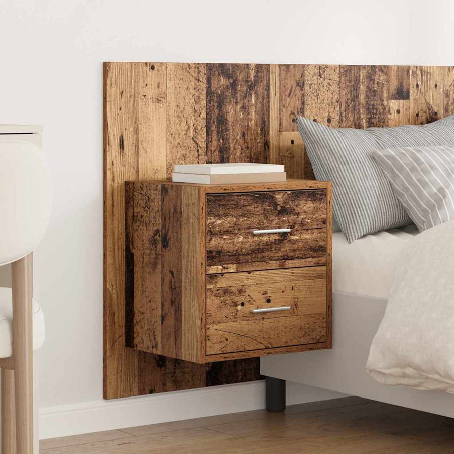 Hoofdbord Met Kast met lade 3 pcs Oud Hout Bewerkt hout