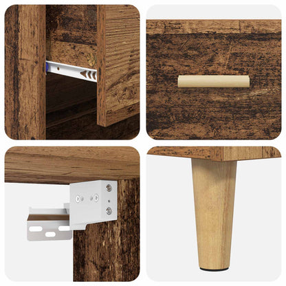 Hoge kast met lade Oud Hout 69,5 x 32,5 x 180 cm Bewerkt hout