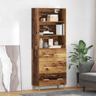 Hoge kast met lade 69,5x32,5x180 cm oud hout