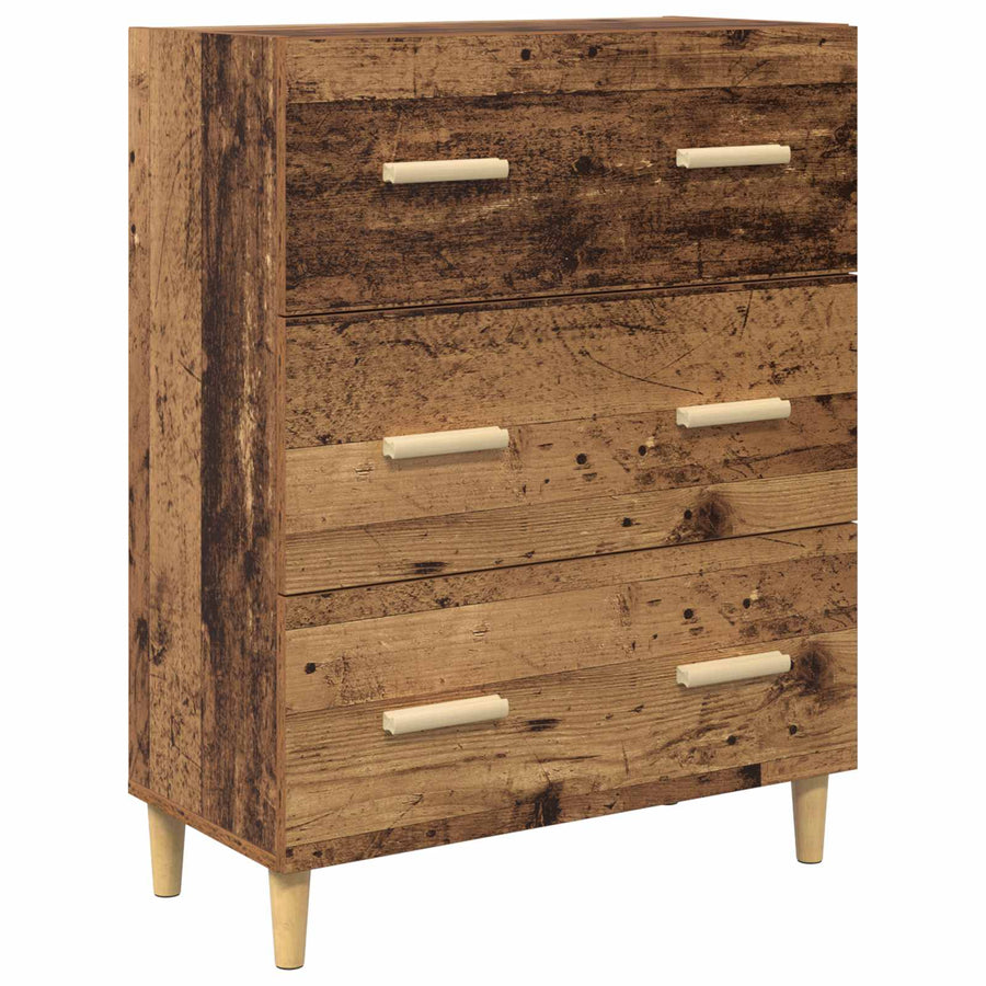 Hoge kast met lade Oud Hout 69,5 x 32,5 x 180 cm Bewerkt hout