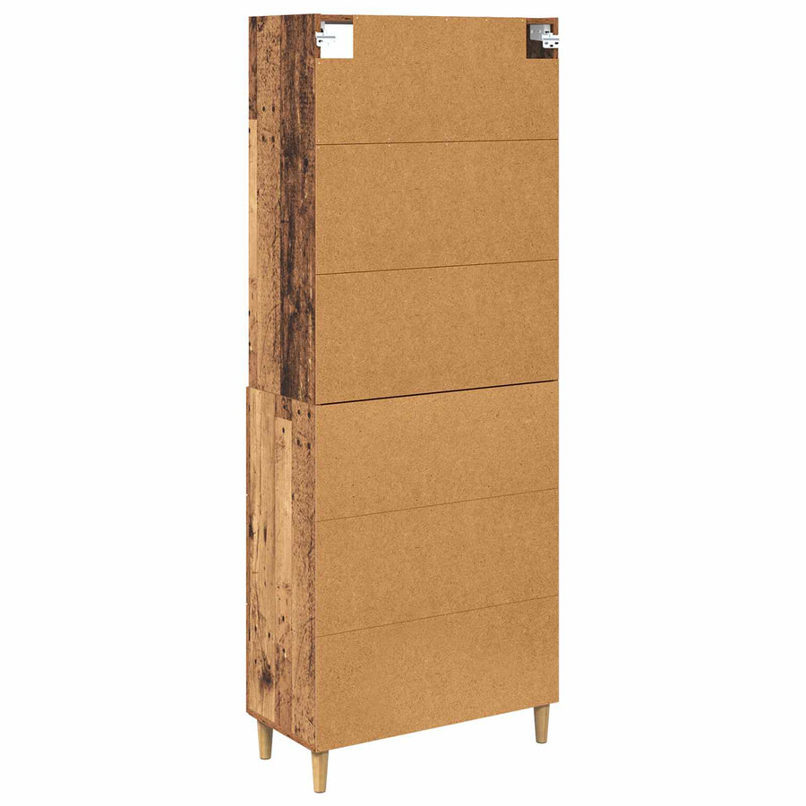 Hoge kast met lade Oud Hout 69,5 x 32,5 x 180 cm Bewerkt hout