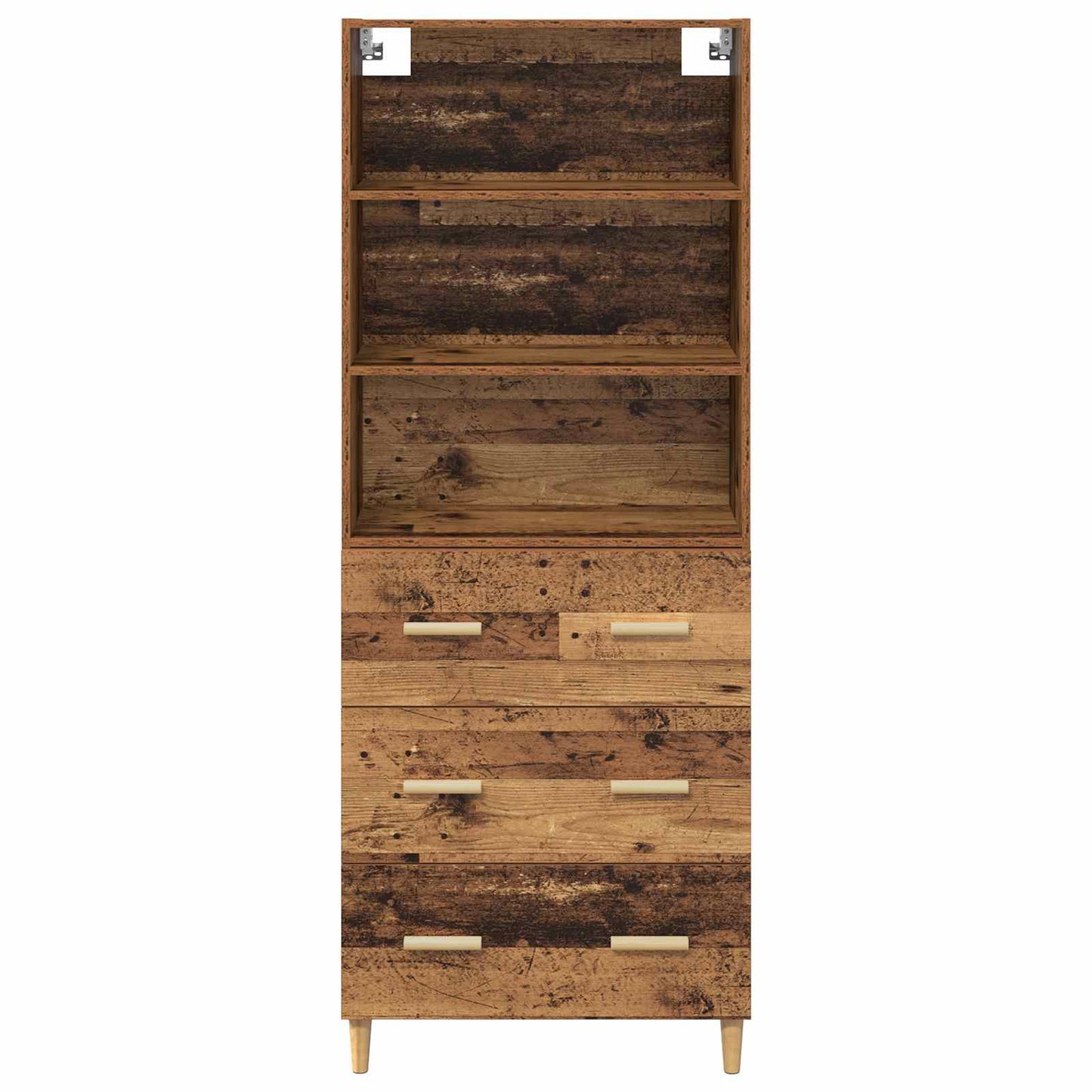 Hoge kast met lade Oud Hout 69,5 x 32,5 x 180 cm Bewerkt hout