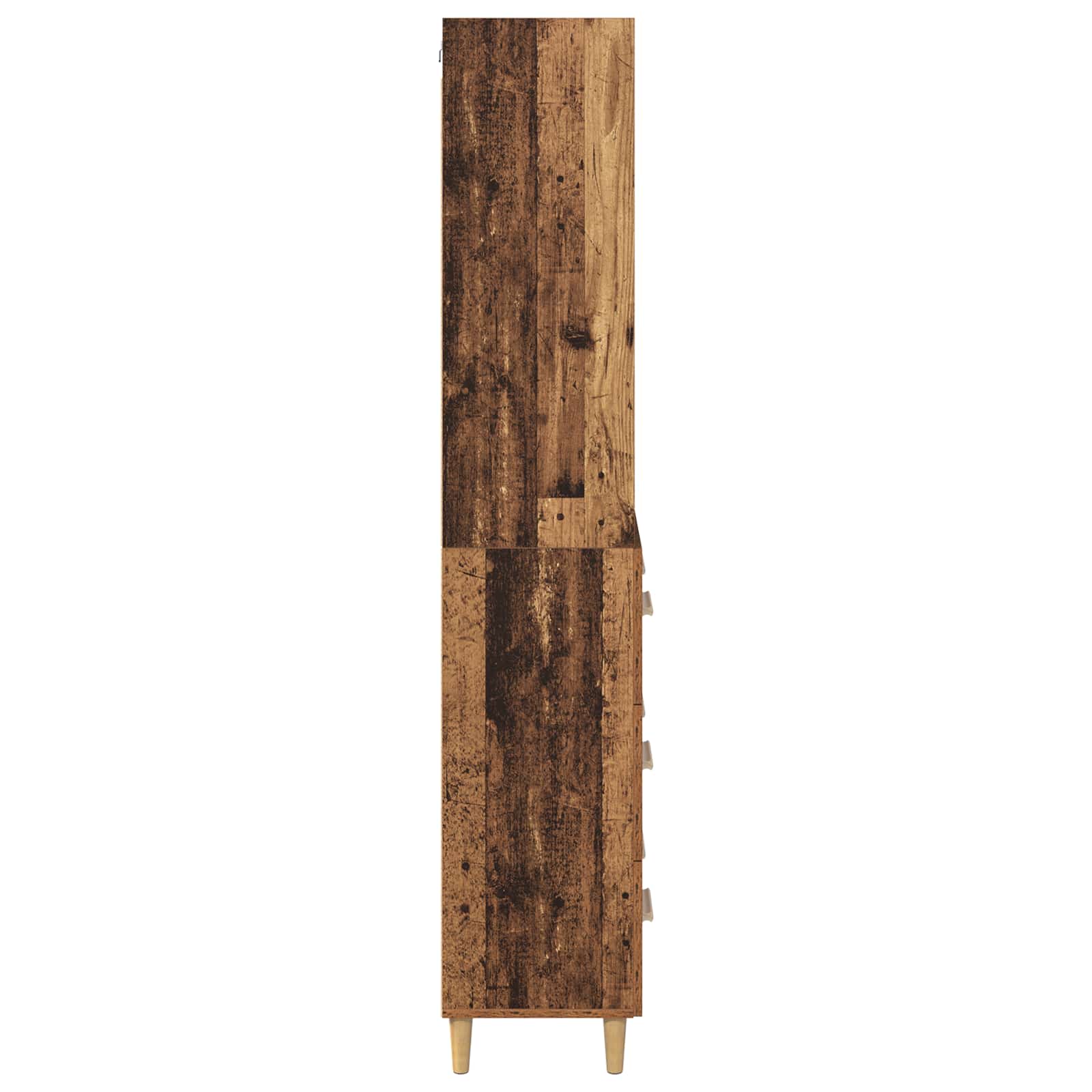 Hoge kast met lade Oud Hout 69,5 x 32,5 x 180 cm Bewerkt hout