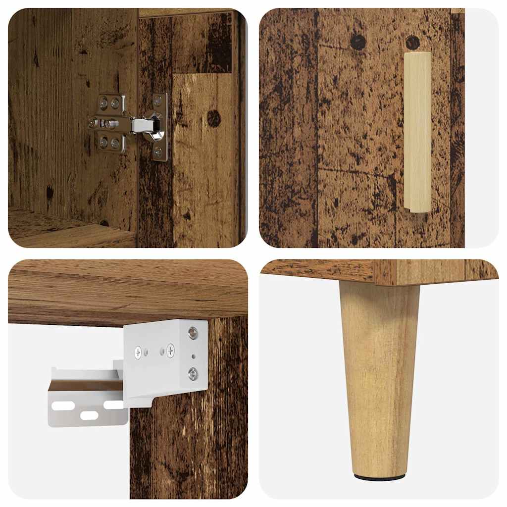Hoge kast Oud Hout 69,5 x 32,5 x 180 cm Bewerkt hout
