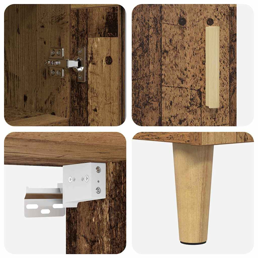 Hoge kast Oud Hout 69,5 x 32,5 x 180 cm Bewerkt hout