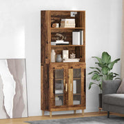 Hoge kast 69,5x32,5x180 cm bewerkt hout oud hout