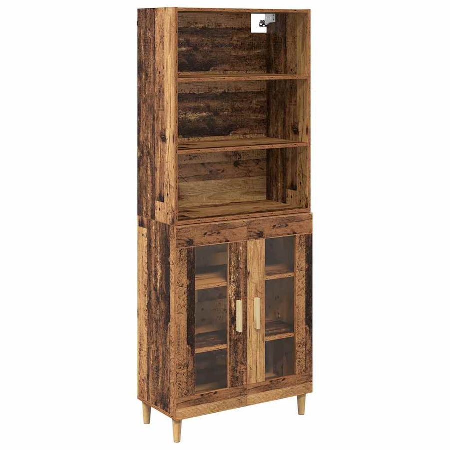 Hoge kast Oud Hout 69,5 x 32,5 x 180 cm Bewerkt hout