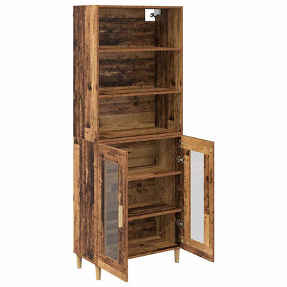 Hoge kast Oud Hout 69,5 x 32,5 x 180 cm Bewerkt hout