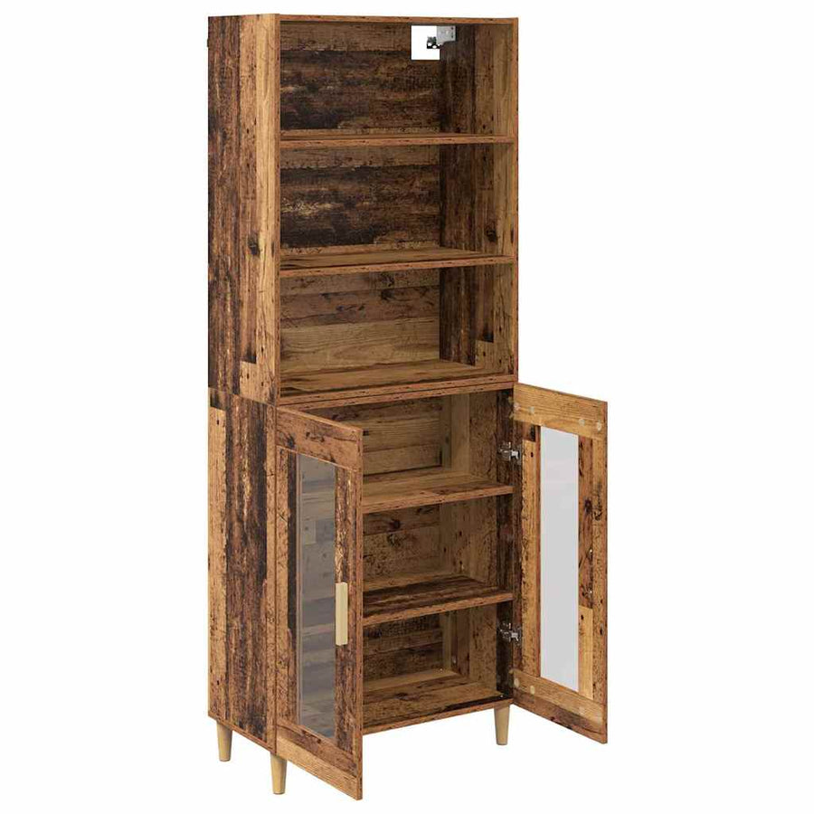 Hoge kast Oud Hout 69,5 x 32,5 x 180 cm Bewerkt hout