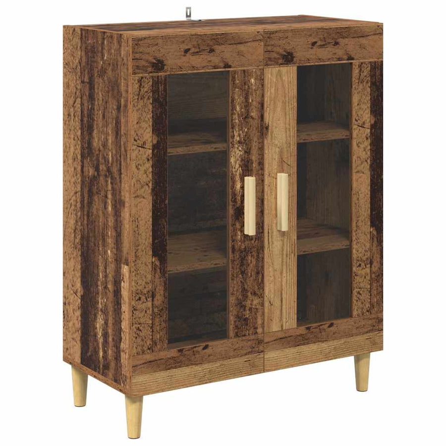 Hoge kast Oud Hout 69,5 x 32,5 x 180 cm Bewerkt hout