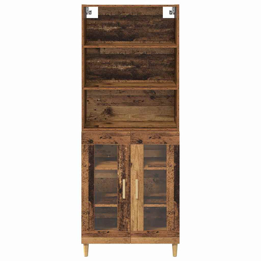 Hoge kast Oud Hout 69,5 x 32,5 x 180 cm Bewerkt hout