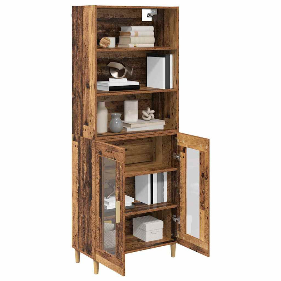 Hoge kast Oud Hout 69,5 x 32,5 x 180 cm Bewerkt hout