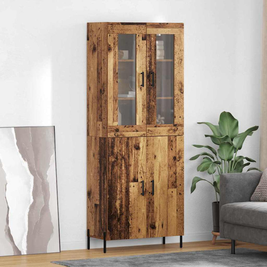 Highboard Oud Hout 69,5 x 34 x 180 cm Bewerkt hout