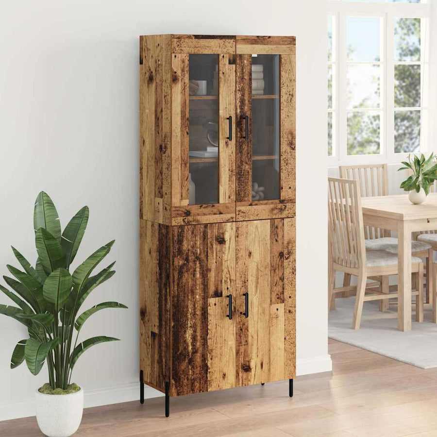 Highboard Oud Hout 69,5 x 34 x 180 cm Bewerkt hout