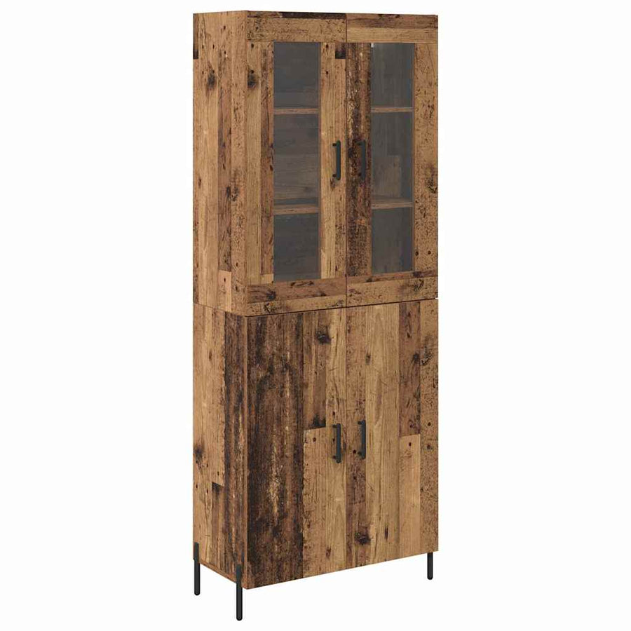 Highboard Oud Hout 69,5 x 34 x 180 cm Bewerkt hout