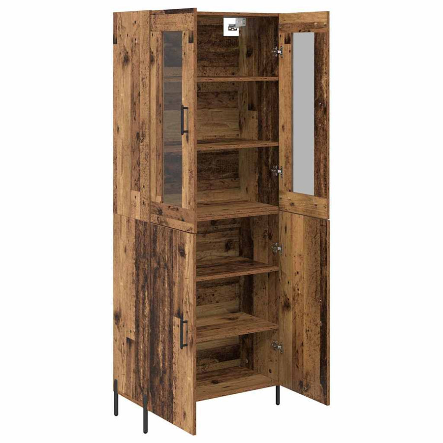 Highboard Oud Hout 69,5 x 34 x 180 cm Bewerkt hout