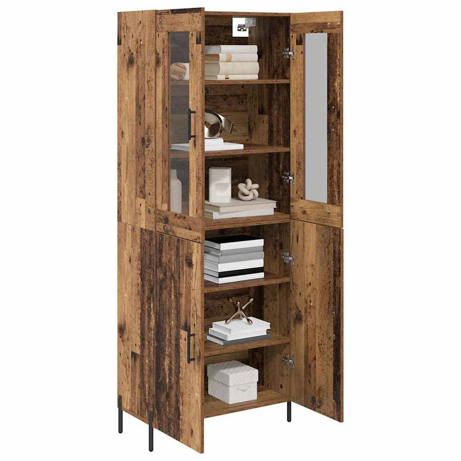 Highboard Oud Hout 69,5 x 34 x 180 cm Bewerkt hout