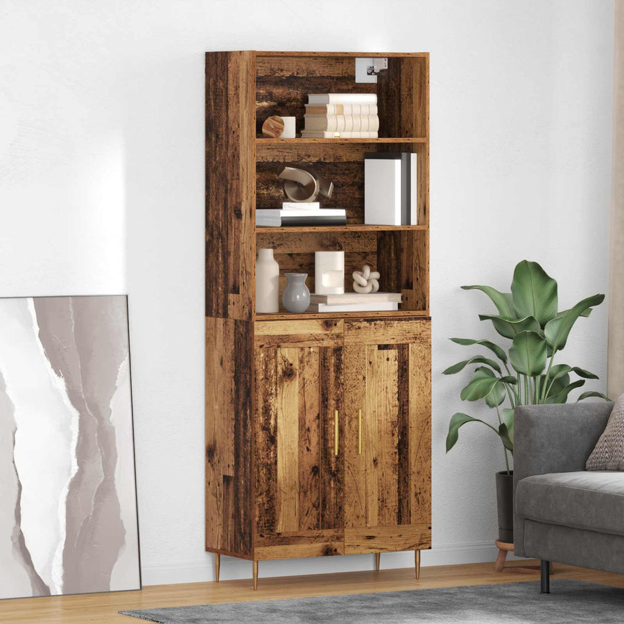 Hoge kast Oudhout 69,5 x 34 x 180 cm Bewerkt hout