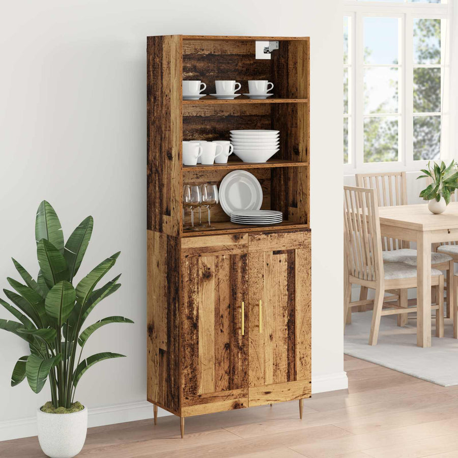 Hoge kast Oudhout 69,5 x 34 x 180 cm Bewerkt hout