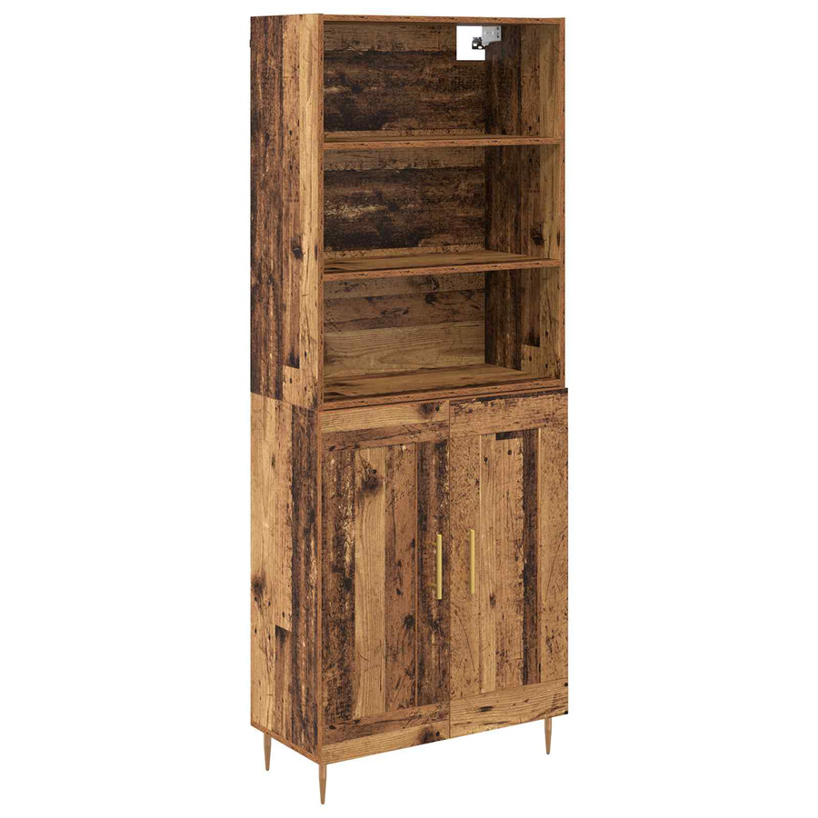 Hoge kast Oudhout 69,5 x 34 x 180 cm Bewerkt hout