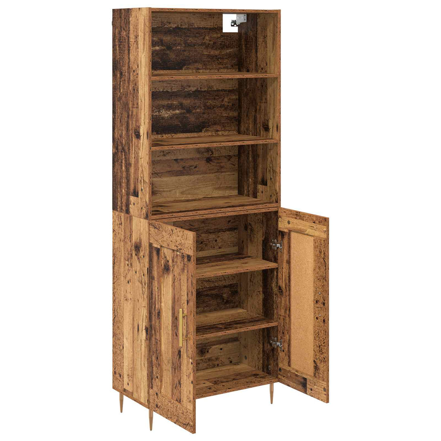 Hoge kast Oudhout 69,5 x 34 x 180 cm Bewerkt hout